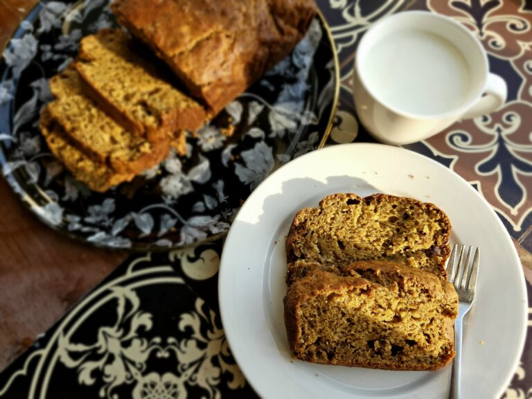 Warm banana bread